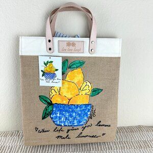 Brighton Main Squeeze Lemons Jute Canvas Tote